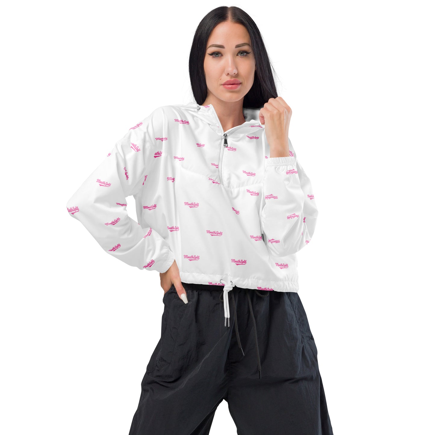 MouthSplit Print Cropped Windbreaker