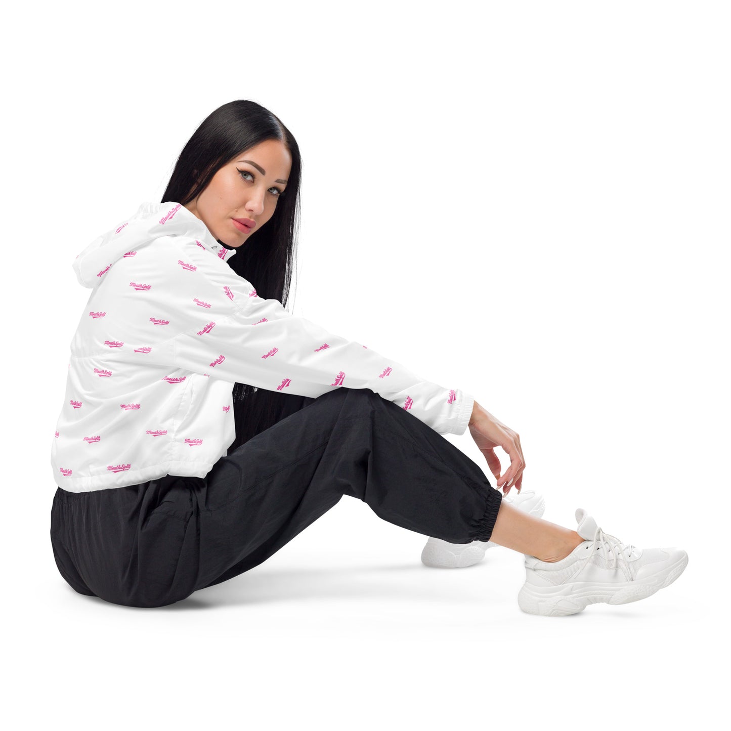 MouthSplit Print Cropped Windbreaker