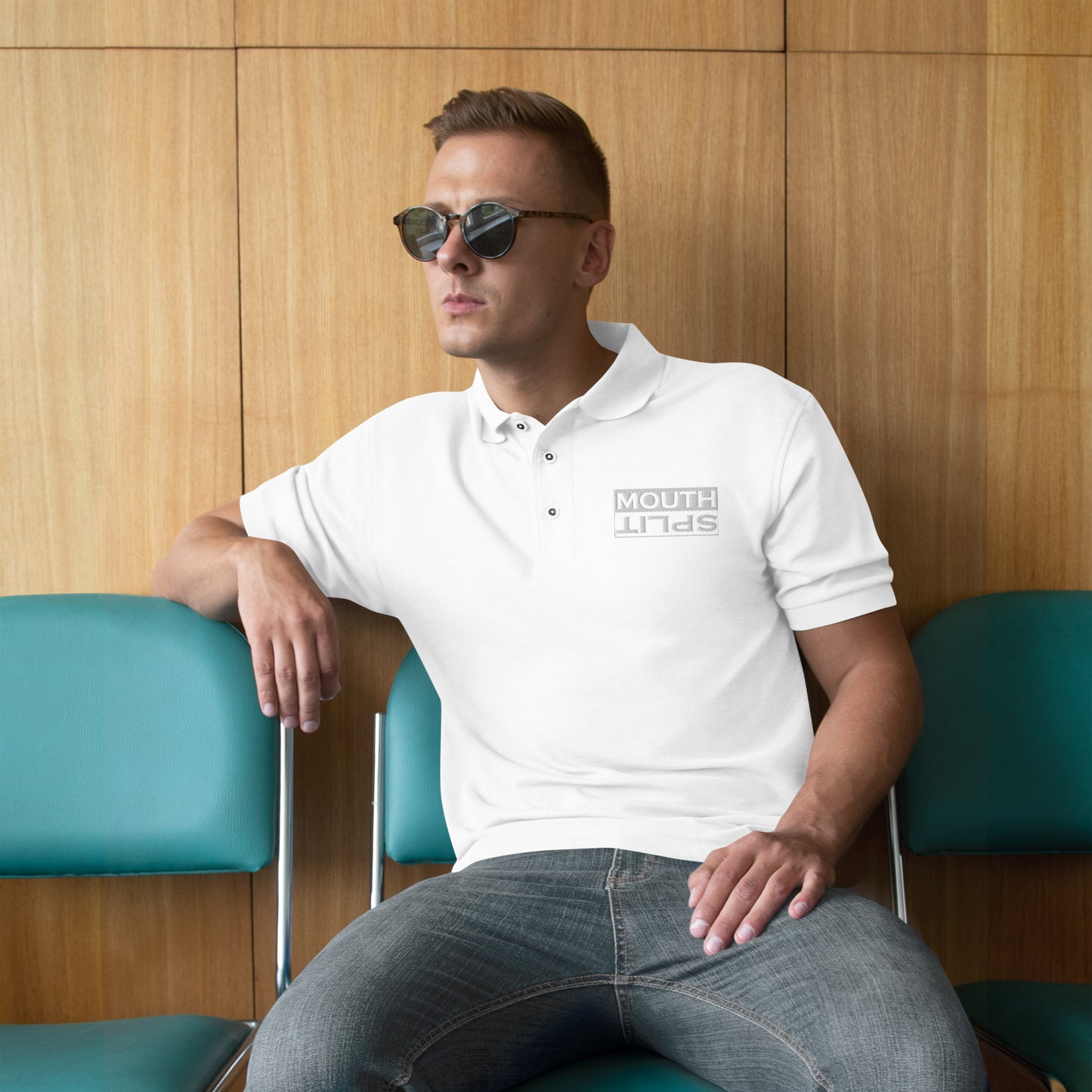MouthSplit Flip Logo Men's Premium Polo