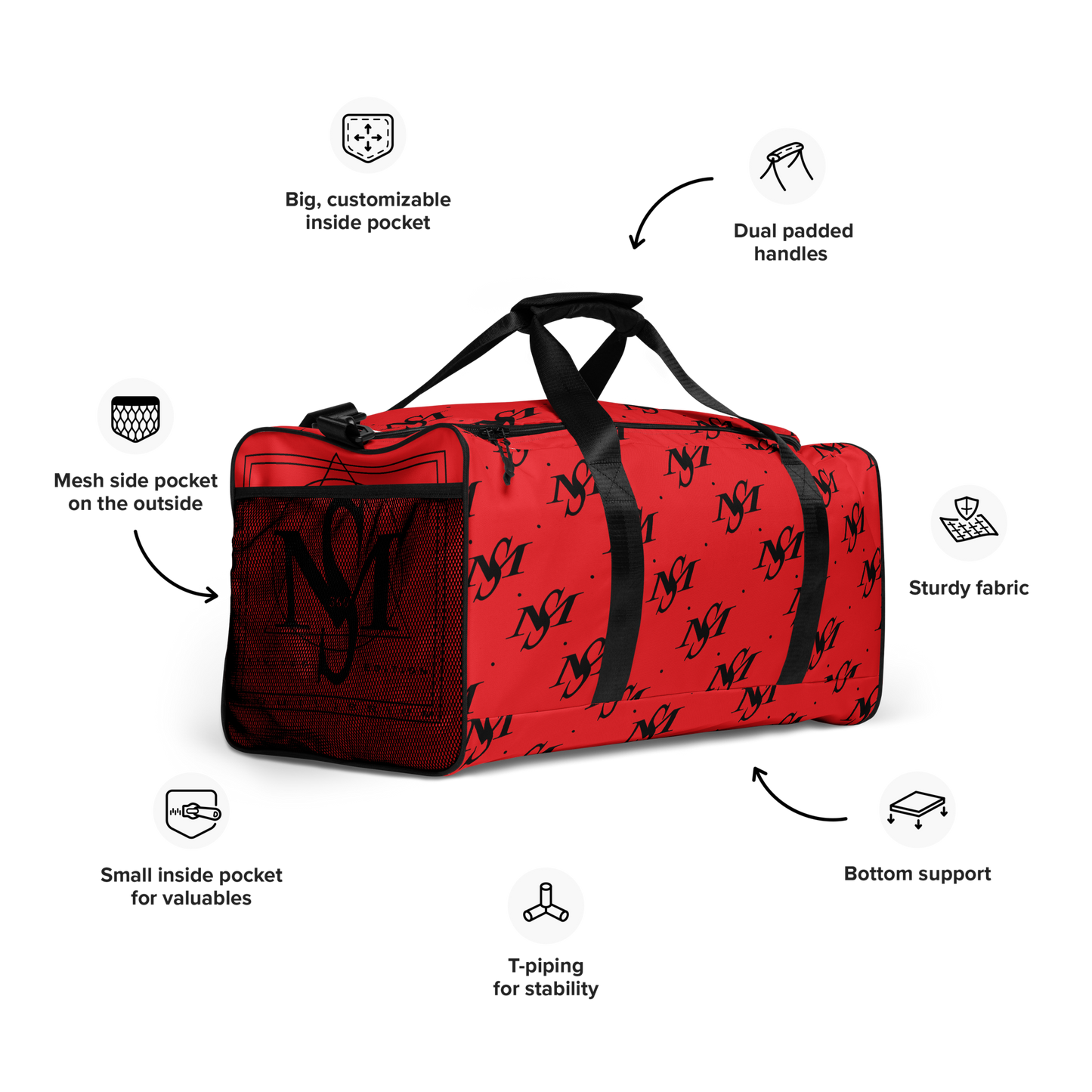 MS Logo Print Duffle Bag