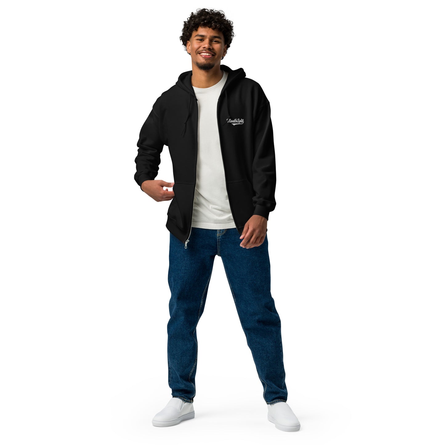 MouthSplit Embroidered Full Zip Hoodie