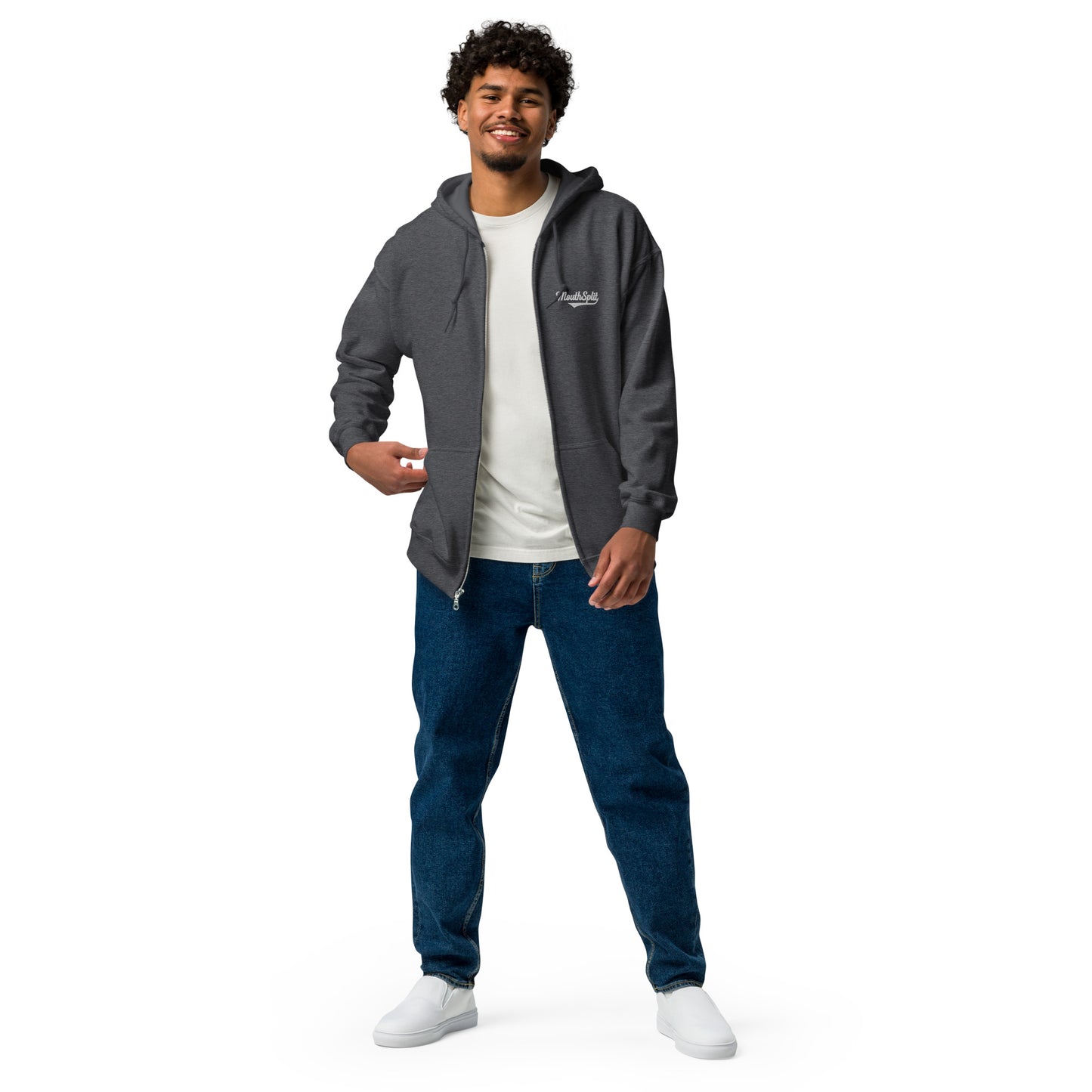 MouthSplit Embroidered Full Zip Hoodie