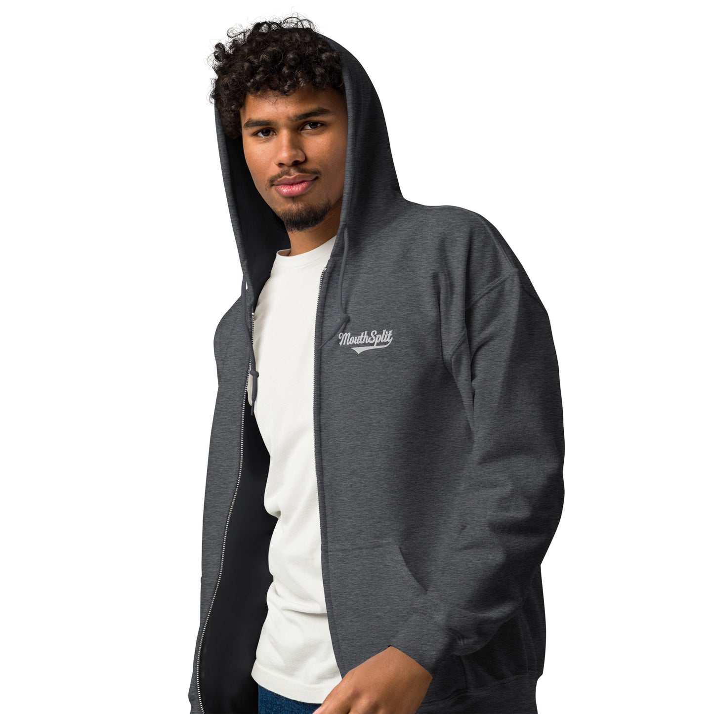 MouthSplit Embroidered Full Zip Hoodie