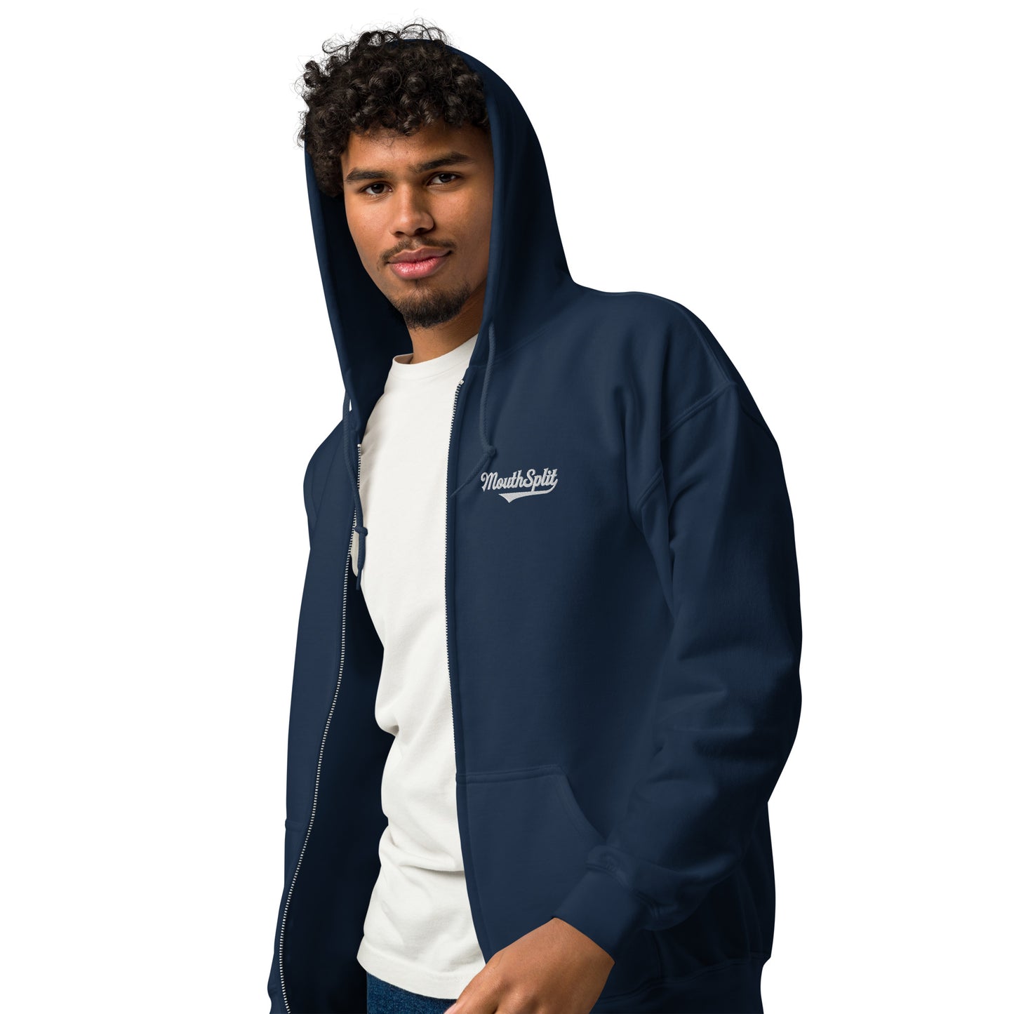 MouthSplit Embroidered Full Zip Hoodie