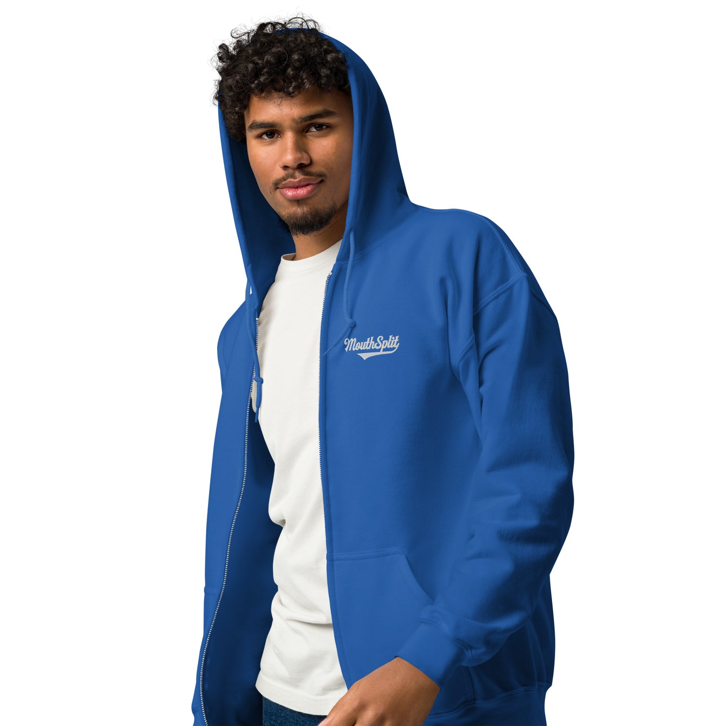 MouthSplit Embroidered Full Zip Hoodie