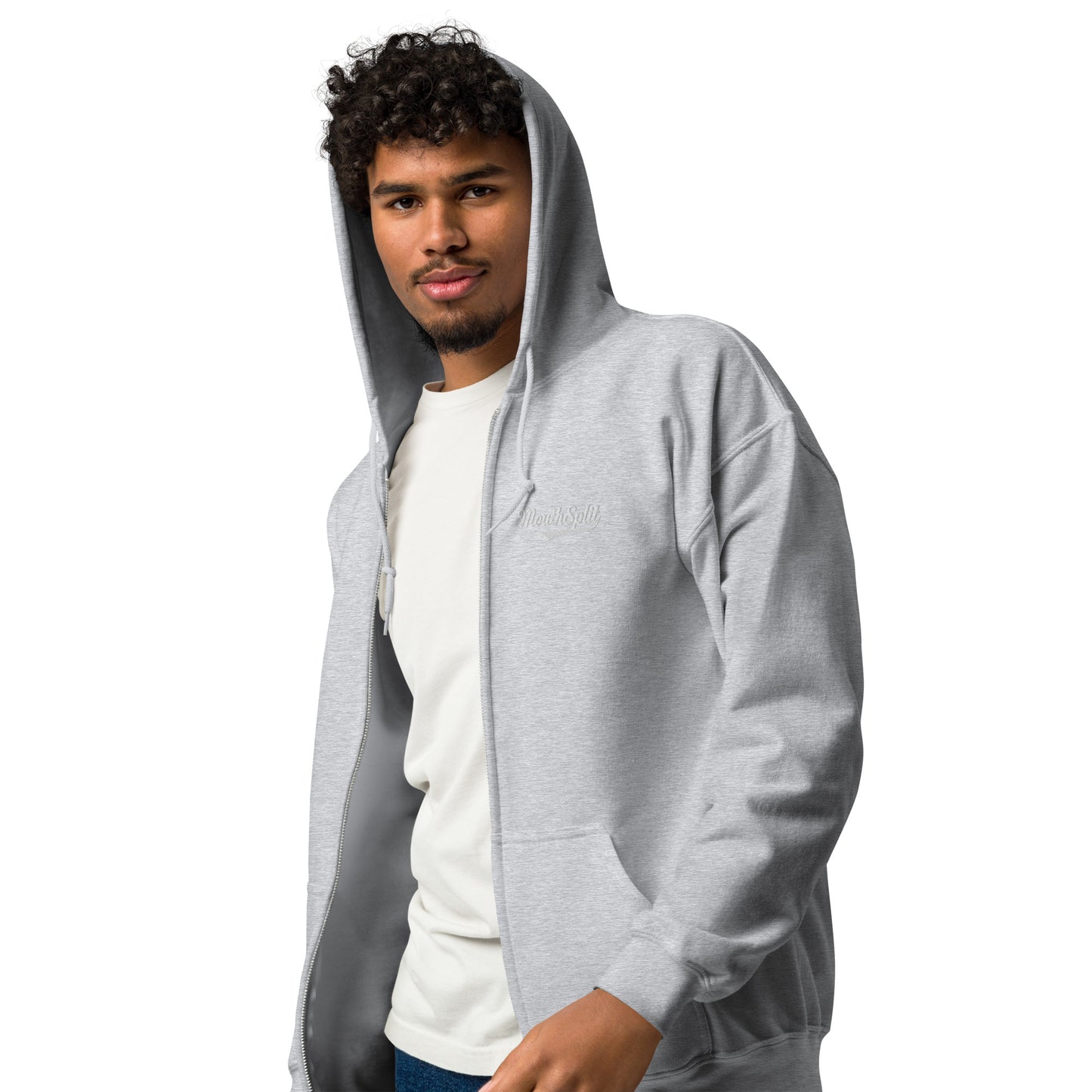 MouthSplit Embroidered Full Zip Hoodie