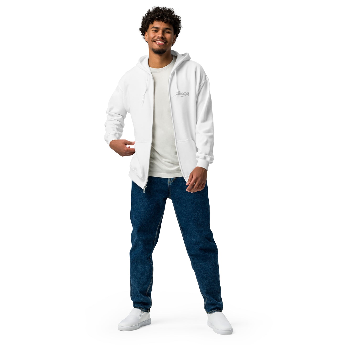 MouthSplit Embroidered Full Zip Hoodie