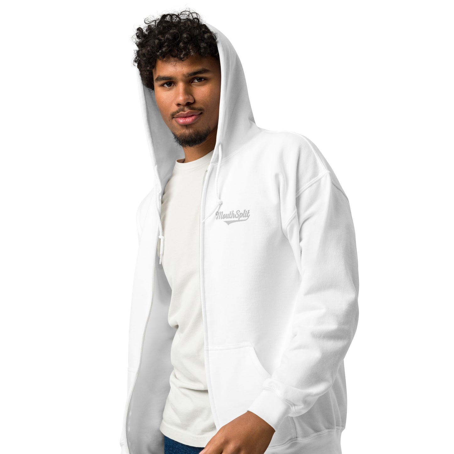 MouthSplit Embroidered Full Zip Hoodie