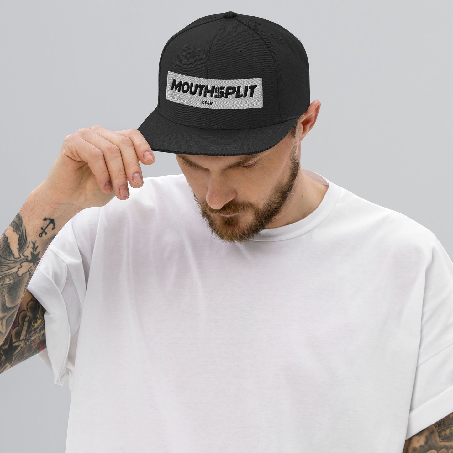 MouthSplit Gear Block Tag Snapback Hat