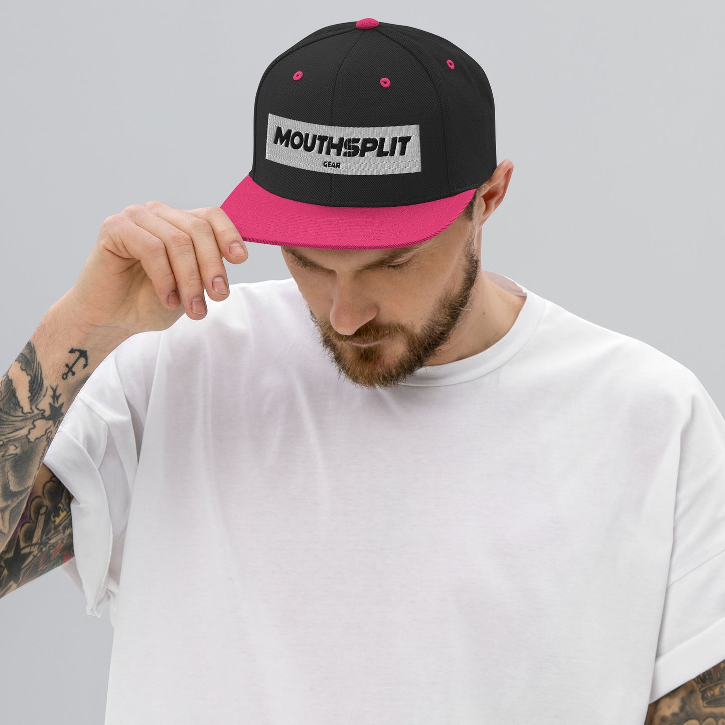 MouthSplit Gear Block Tag Snapback Hat