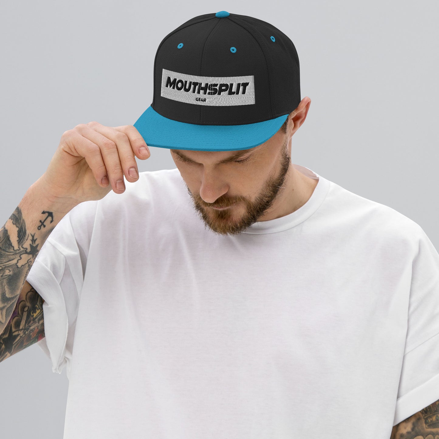 MouthSplit Gear Block Tag Snapback Hat