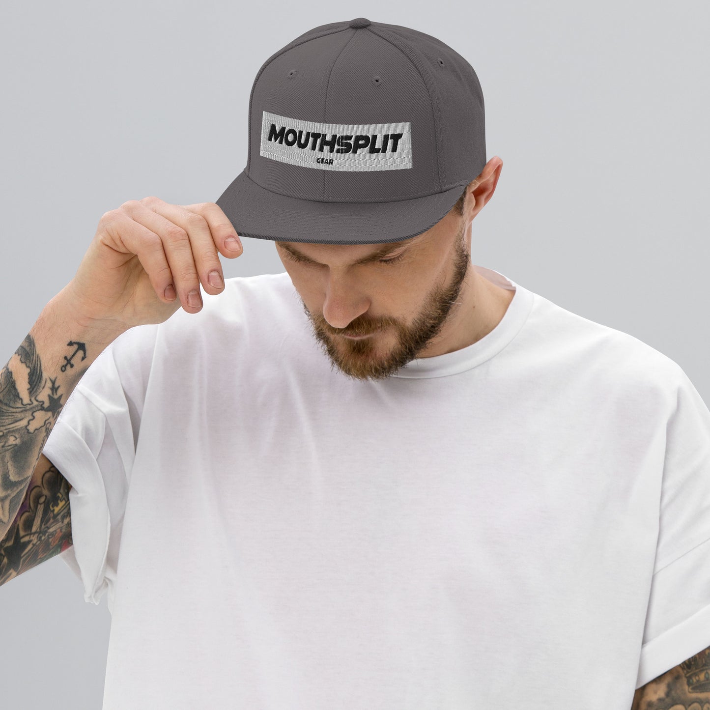MouthSplit Gear Block Tag Snapback Hat