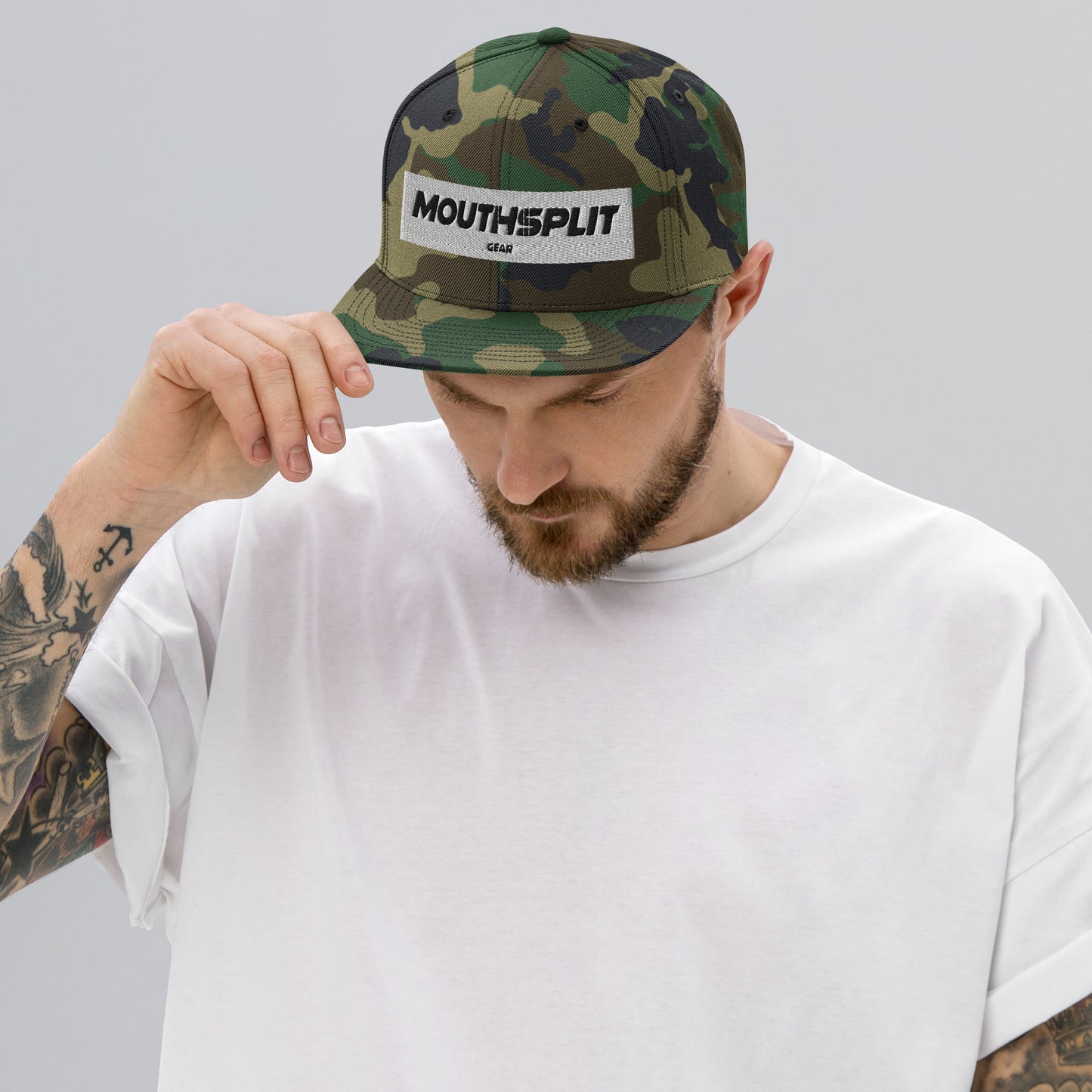 MouthSplit Gear Block Tag Snapback Hat