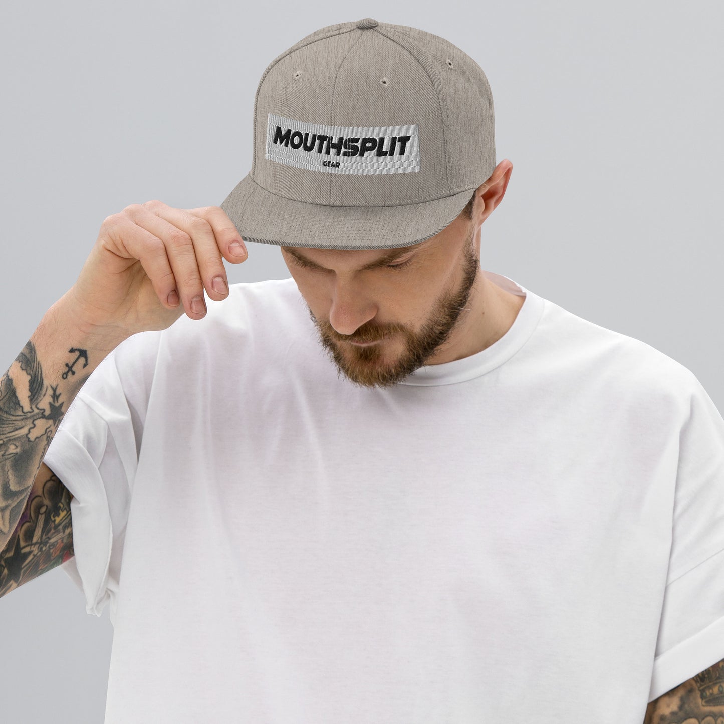 MouthSplit Gear Block Tag Snapback Hat
