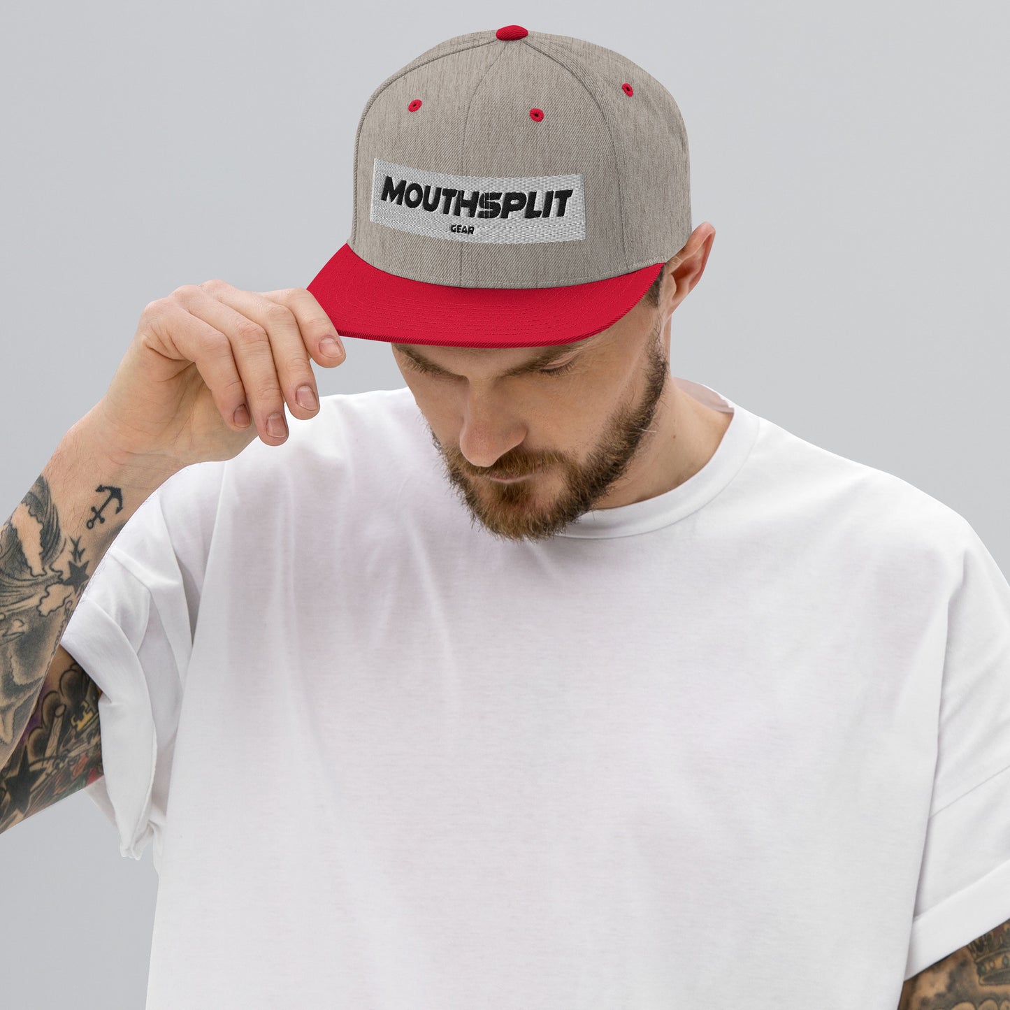 MouthSplit Gear Block Tag Snapback Hat