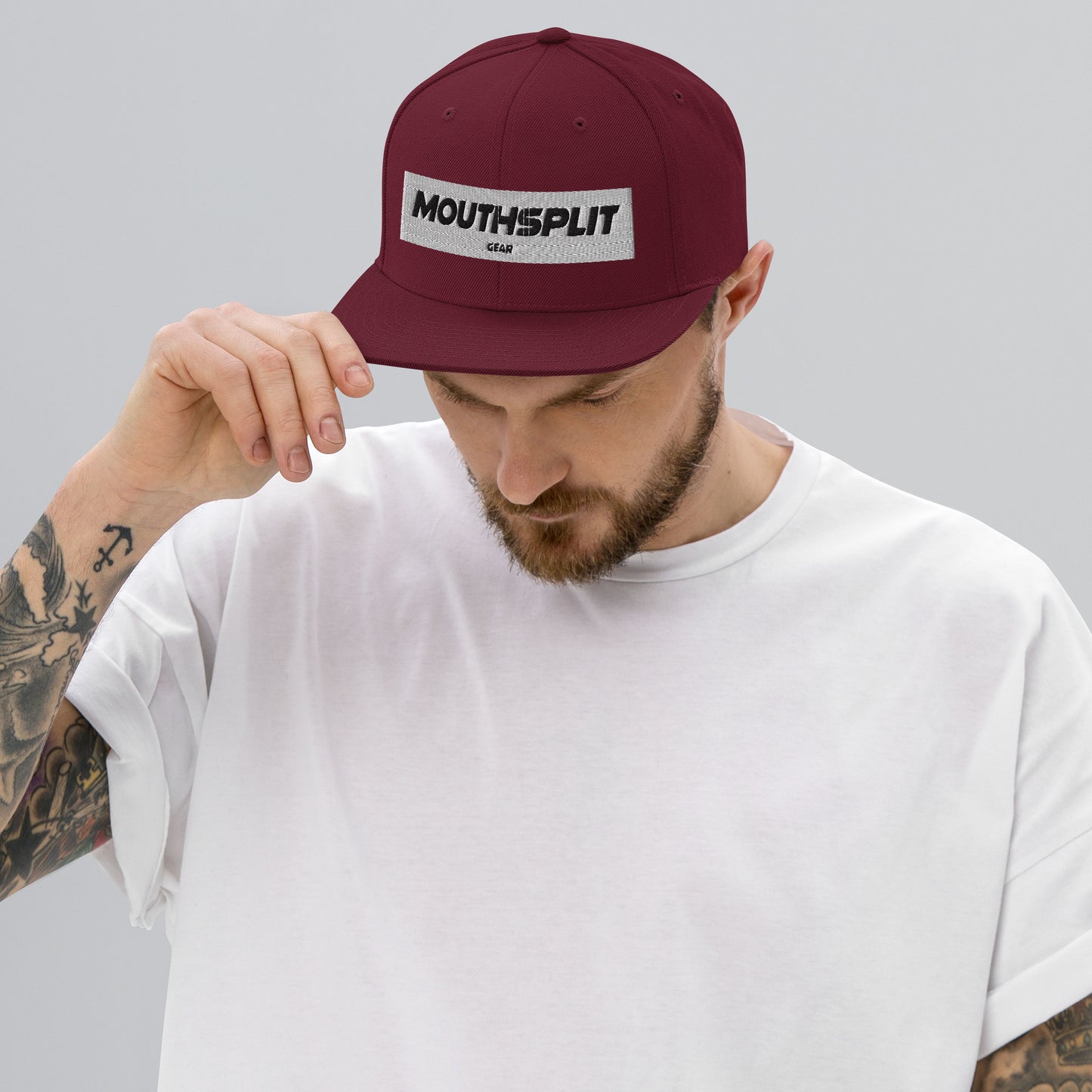 MouthSplit Gear Block Tag Snapback Hat