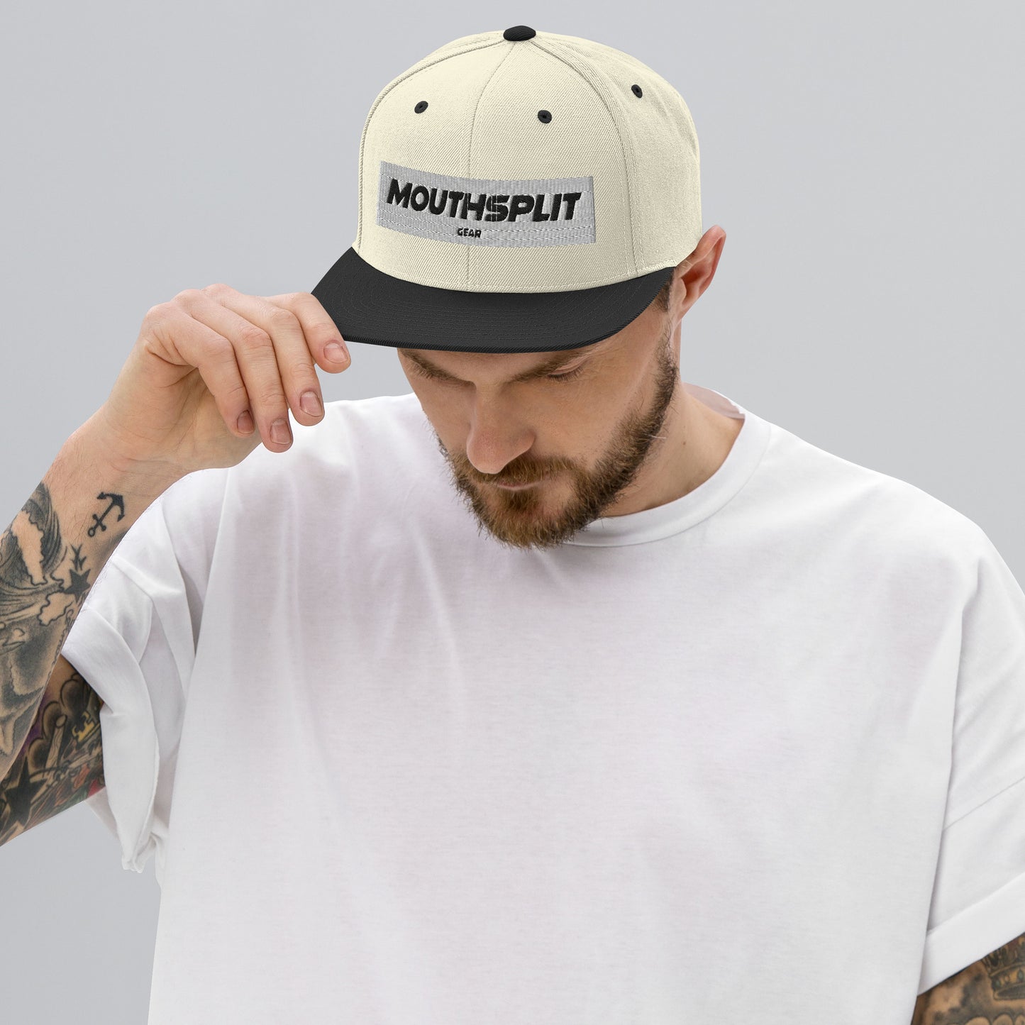 MouthSplit Gear Block Tag Snapback Hat