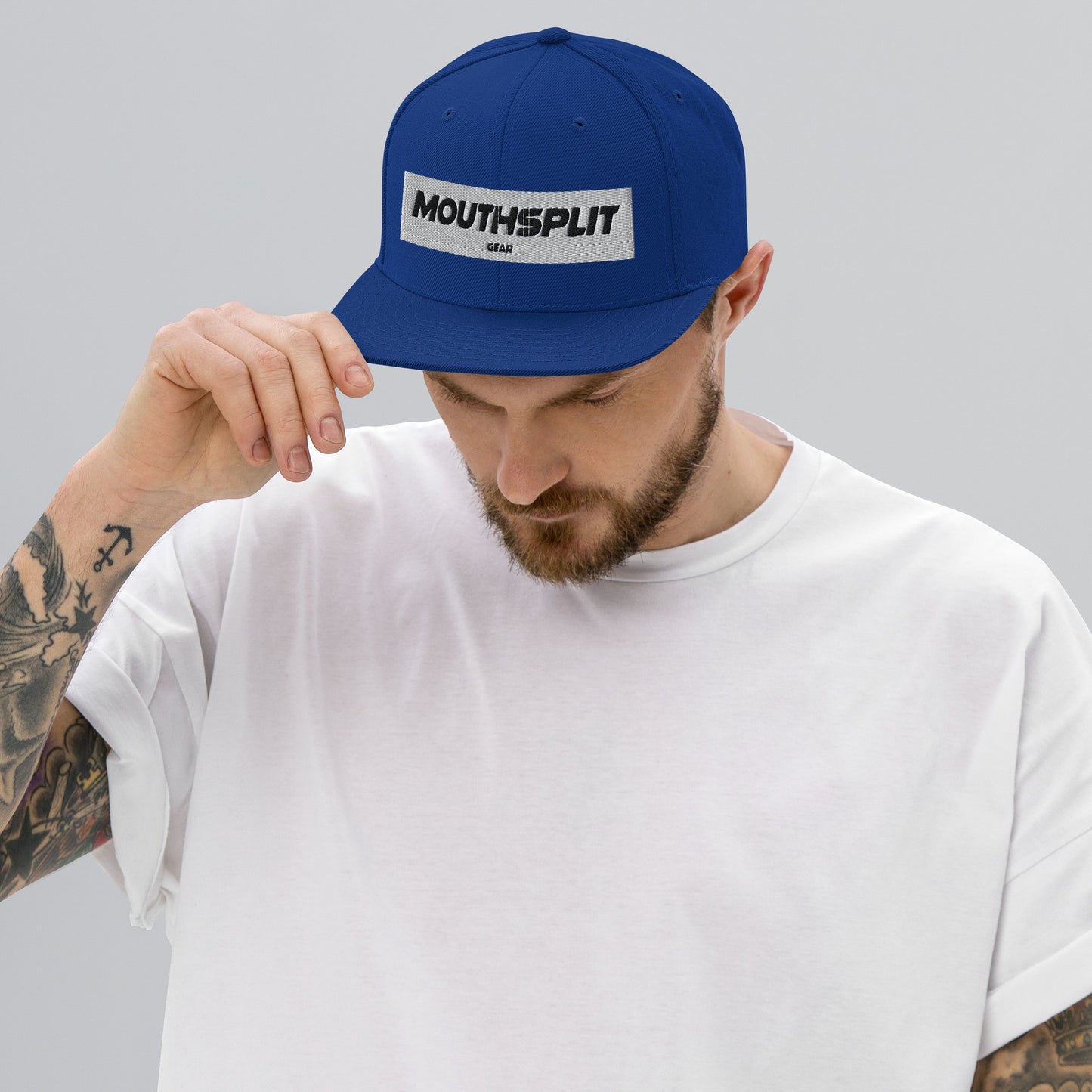 MouthSplit Gear Block Tag Snapback Hat