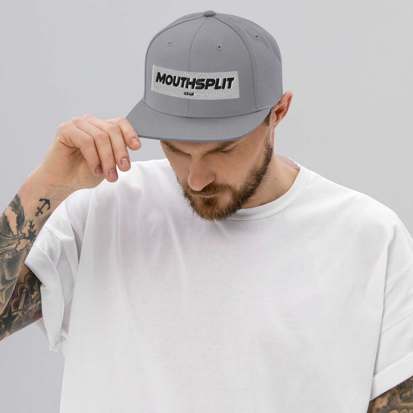 MouthSplit Gear Block Tag Snapback Hat